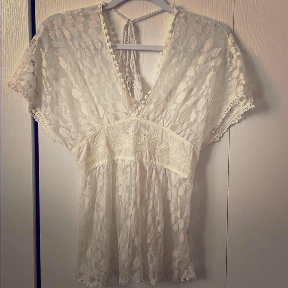 Angie lace kimono sleeve top